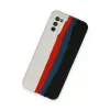 Newface Samsung Galaxy A03S Kılıf Ebruli Lansman Silikon - Beyaz-Siyah