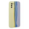 Newface Samsung Galaxy A03S Kılıf Ebruli Lansman Silikon - Sarı-Lila
