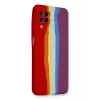 Newface Samsung Galaxy A22 Kılıf Ebruli Lansman Silikon - Kırmızı-Mor