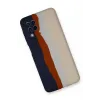 Newface Samsung Galaxy A22 Kılıf Ebruli Lansman Silikon - Lacivert-Krem