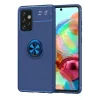 Newface Samsung Galaxy A72 Kılıf Range Yüzüklü Silikon - Mavi