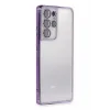 Newface Samsung Galaxy S21 Ultra Kılıf Razer Lensli Silikon - Mor