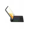 Newface Samsung Galaxy T870 Tab S7 11 Kılıf Eternal Ledli Klavyeli Tablet Kılıfı - Siyah
