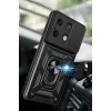 Newface Xiaomi Poco M6 Pro 4G Kılıf Pars Lens Yüzüklü Silikon - Siyah
