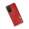 Newface Xiaomi Redmi Note 11 Kılıf Loop Deri Silikon - Kırmızı