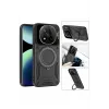Newface Xiaomi Redmi Note 14 Pro Plus Kılıf Joy Lens Standlı Kapak - Mor
