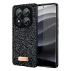Onegif Xiaomi Redmi Note 14 Pro 5G Bright Simli Kapak - Siyah
