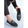 Otra Siyah Cilt Babet Ayakkabı