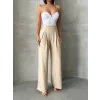 Pileli keten pantolon s255046