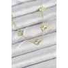 Pirinç Gold Renk Yonca Kadın Kolye