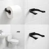 Siyah Tuvalet Kağıdı Tutucu Mat Kaplama Banyo Peçetelik