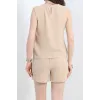 Şortlu Ayrobin takım bej
