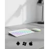 Türkçe Q Aydınlatmalı Klavye Mouse Seti Kablosuz Bluetooth Destekli