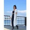 Yarasa kol uzun triko hırka beyaz
