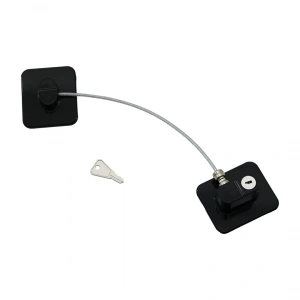 Siyah Plaka   Halatlı  Emniyet Kilit  5x6cm Yapışkanlı Montaj=2pcs Plaka   Halat=18.8cm