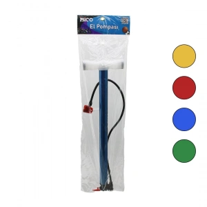 Ters Basmalı Metal Gövde Plastik Kol İran El Pompası 55cm Top - Bisiklet - Motor Ayaklık Aparatlı