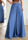 Mavi Modern Duruş Yüksek Bel Geniş Paça Pantolon