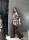 Mocha Oysho Kumaş Özel Seri Leopar Desen Oversize Takım