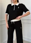Siyah Premium Polo Yaka Fermuarlı Eşofman Takımı – Şık & Rahat Günlük Kombin