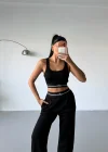 Siyah Modal Büstiyer Pantolon Takım