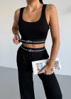 Siyah Modal Büstiyer Pantolon Takım