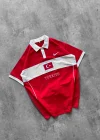 Türkiye Bayrak Detaylı Kırmızı Polo Tişört