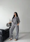 Antrasit Leopar Şeritli Takım