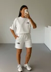 Beyaz NF Oversize Unisex Şortlu Takım