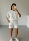 Beyaz NF Oversize Unisex Şortlu Takım