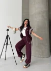 Bordo Beyaz 3 Çizgili Premium Takım
