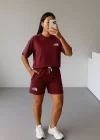 Bordo NF Oversize Unisex Şortlu Takım