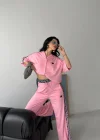 Fuşya Leopar Şeritli Takım