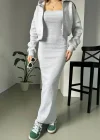 Gri Sweat Elbise Kombini