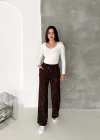 Kahve Batik Modal Cepli Pantolon
