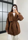 Kahve Renk Trençkot Tasarım