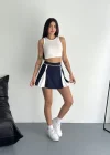 Lacivert Çift Renk Modal Şort Etek