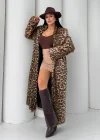 Leopar Desen Uzun Kürk
