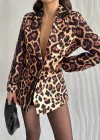 Leopar Desenli Dabıl Caket