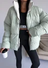 Mint Yeşil NK Oversize Unisex Çift Taraflı Mont