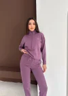 Mor Alo Yarım Fermuarlı Takım