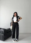 Siyah Beyaz 3 Çizgili Premium Takım