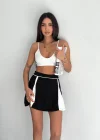 Siyah Çift Renk Modal Şort Etek