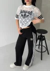 Siyah Dantel Detaylı Oversize Takım