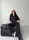 Siyah Leopar Şeritli Takım