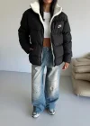 Siyah NK Oversize Unisex Çift Taraflı Mont