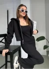 Siyah Sweat Elbise Kombini