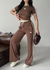 Taba Şerit Detaylı Crop Takım
