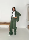 Yeşil Owersize İthal Kumaş Palazo Takım