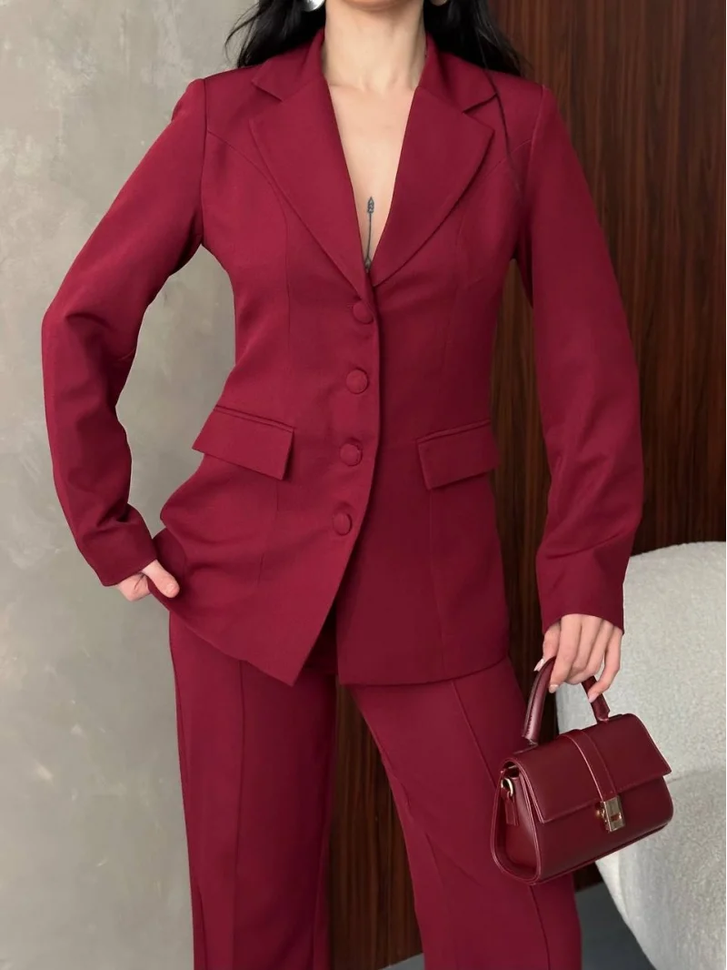 Elegant Bordo Takım