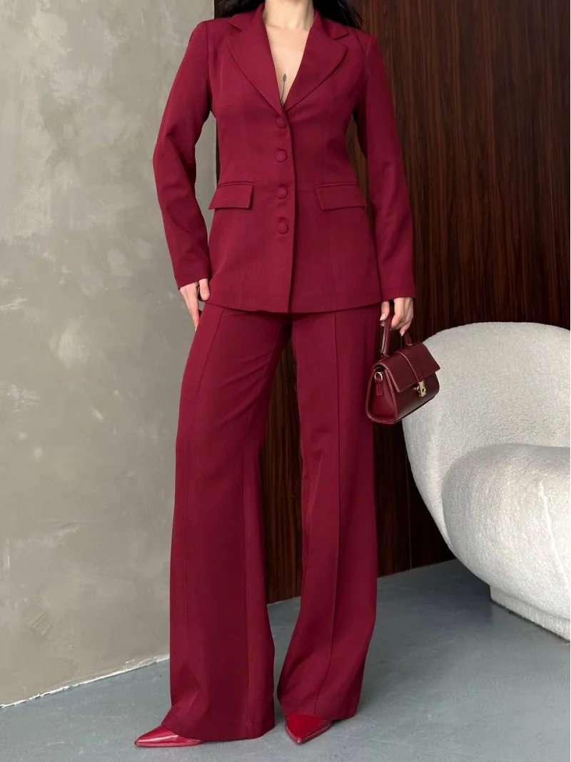 Elegant Bordo Takım